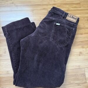 LL Bean Mens Corduroy Pants 40x32 Brown Straight Leg Outdoor‎ Classic Fit
